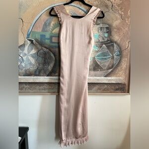 Elizabeth & James Nude/Pink Satin Midi Dress